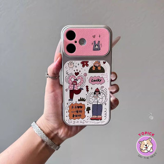 Doodle Girl phone case Iphone 17 Pro Max 16 15 Pro Max 14 13 12 11 X XR Xsmax cover leather anti-drop KNTP