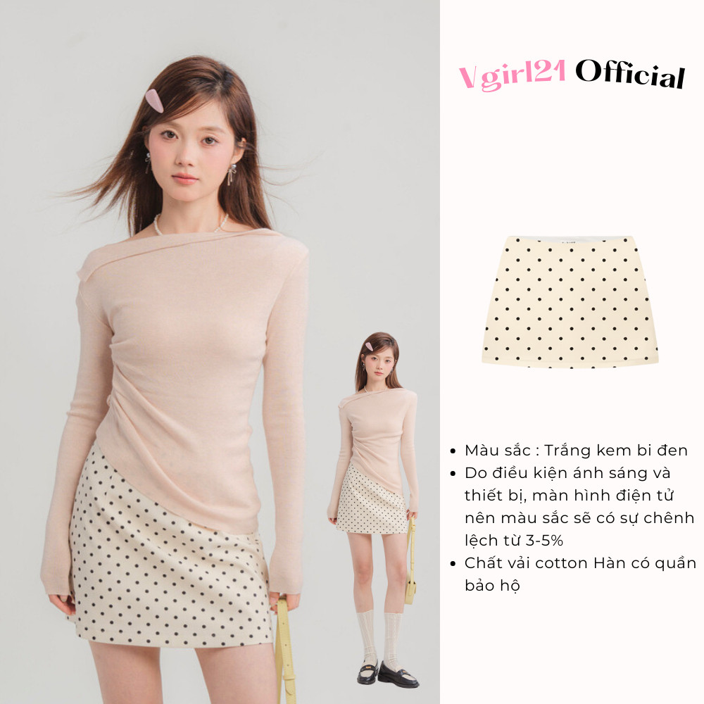 [DEAL MỞ BÁN] - Dottie Skirt - Chân Váy Chấm Bi / Trơn Chữ A Nữ - Kèm Quần Bảo Hộ - Dễ Phối Đồ - Phù Hợp Mùa Hè Mùa Thu
