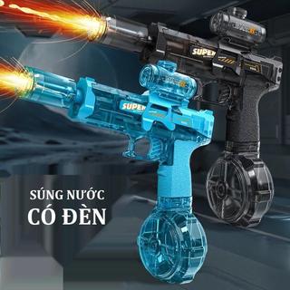 [MẪU MỚI 2026] Súng nước CÓ ĐÈN, súng nước tự động Glock trong suốt, đồ chơi cho bé ngoài trời quà tặng cho bé