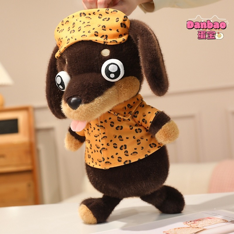[DANBAO] Ông Dachshund với đôi mắt to Đồ chơi sang trọng Thú cưng dễ thương Quần áo búp bê chó con Chất liệu búp bê Quà tặng mềm cho trẻ em Quà tặng sinh nhật DANBAO Đồ chơi