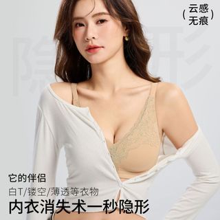 Thời Trang Sâu V Ren Liền Mạch Áo Ngực Nữ Push Up Áo Ngực Thoải Mái Brassiere Quần Lót Nữ