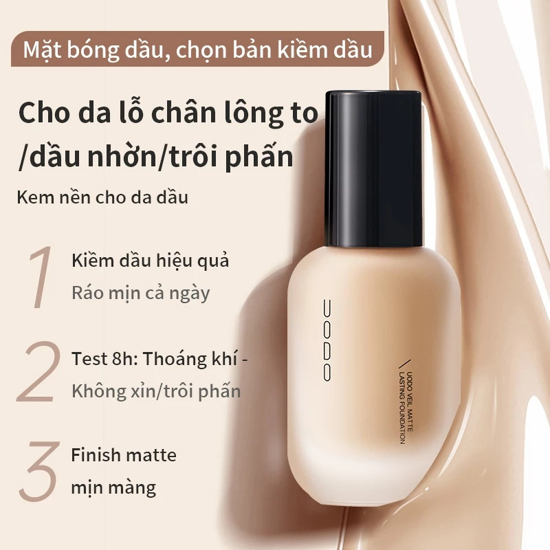 Kem nền Uodo lâu trôi – mịn nhẹ, tự nhiên, che phủ tốt, phù hợp mọi loại da