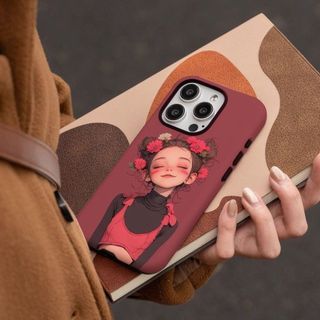 Ốp điện thoại hình cô gái hoạt hình 2 trong 1 Apple 17 / 16 iPhone 15 Pro Max Phim mới 14 / 13 Sáng tạo 12 / 11 Pro Max 7 / 8 Plus Vỏ điện thoại bóng hai lớp