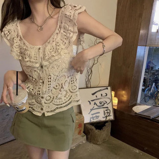 Móc Rỗng Sang Trọng Cardigan Cổ Chữ V Một Kích Thước, thoáng khí, phù hợp mọi thời tiết