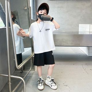 Bộ đồ bé trai mùa hè phong cách năng động - áo thun tay ngắn form rộng quần short mát nhẹ cá tính
