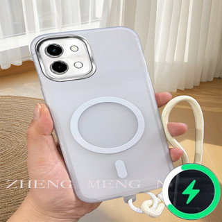 Thích hợp cho OPPO A6X 5G A6X 4G A6 PRO 4G A6 PRO 5G F13 5G Vỏ mềm mờ từ tính nhiều màu sắc có dây đeo tay 0036
