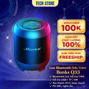 𝐓𝐞𝐜𝐡 𝐒𝐭𝐨𝐫𝐞 Loa Bluetooth Q33 Mini Không Dây HiFi Siêu Bass Bluetooth 5.0 Hỗ Trợ Thẻ Nhớ 32GB