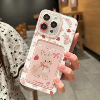 Dành Cho IPhone 17 16 15 14 13 12 11 Pro Max X XR XS Max 7 8 Plus Bowknot thỏ thẻ túi trường hợp điện thoại