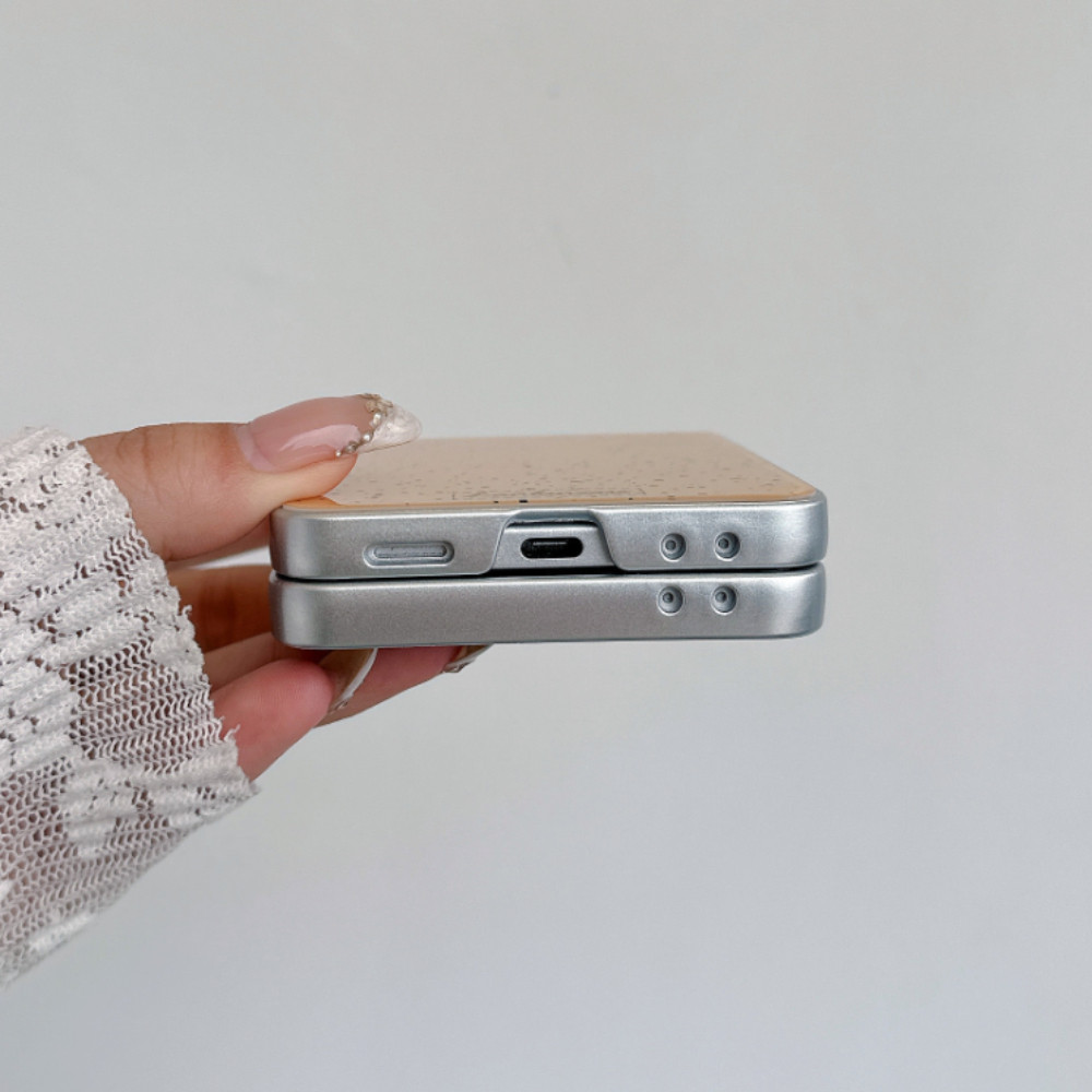 Ốp Điện Thoại Có Thể Gập Lại Họa Tiết Trái Tim & Ngôi Sao Cho Samsung Galaxy Z Flip 7 6 5 Kính Mặt Sau Chống Rơi Thời Trang Đơn Giản Dễ Thương Vỏ