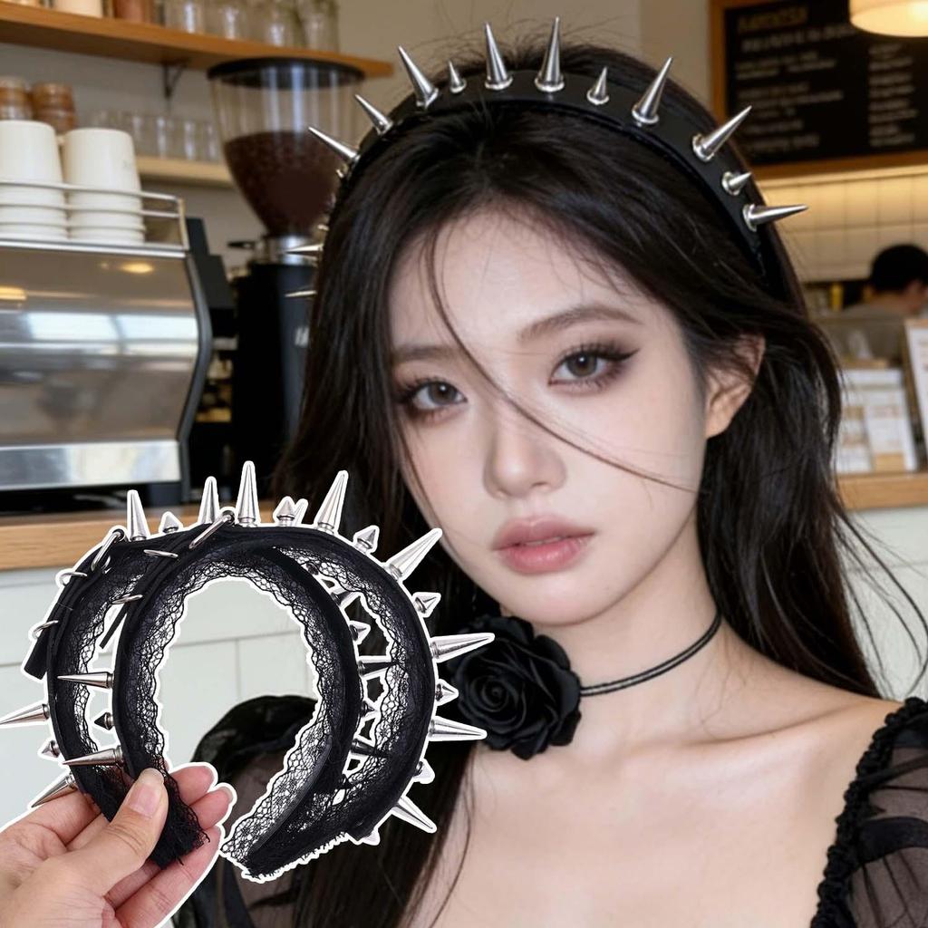 Băng đô Gothic Punk da PU, style Y2K và Harajuku dành cho nữ