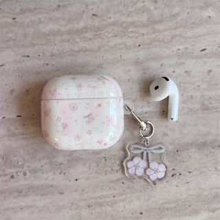 Hoa nhỏ sọc ruy băng cho AirPods 1 / 2 3 Pro Pro2 pro3 Airpod4
