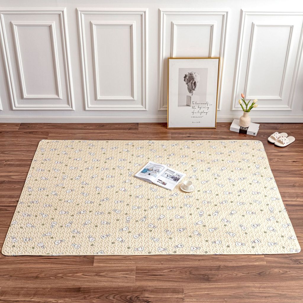 Thảm cotton Twill nguyên chất chống trượt cho phòng ngủ, phòng trẻ em
