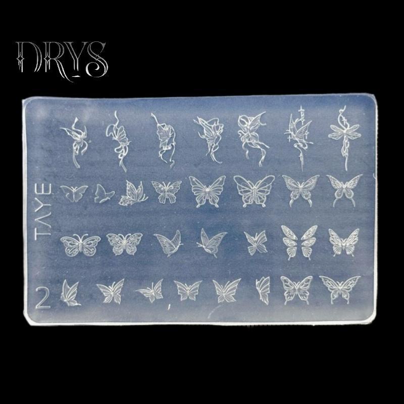 (TFT) Hoa Bướm 3D Silicone Móng Tay Nghệ Thuật Khuôn DIY Vintage Khung Hoa Thiết Kế Hoa Trong Suốt Bản Mẫu Cứu Trợ Dụng Cụ Làm Móng Tay MỚI