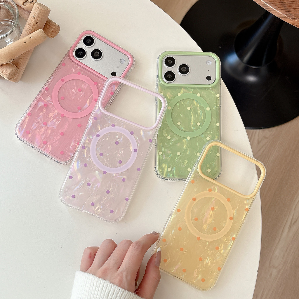 Ốp điện thoại chấm gợn sóng vỏ hút từ tính cho IPhone 17 Pro Max 17 16 15 14 Vỏ điện thoại chống rung