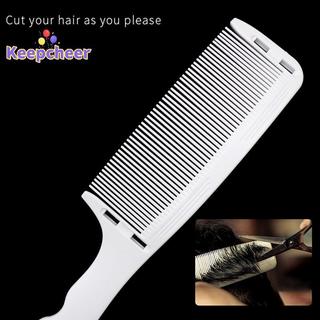 [Keepcheer] Lược Cắt Tóc Máy Cạo Râu Cong Có Thước Chống Tĩnh Điện Salon Lược Làm Tóc Mới