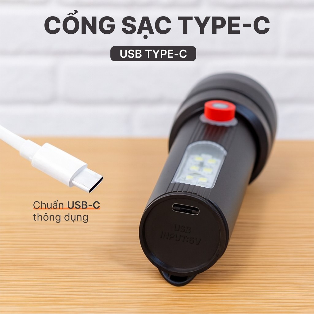 Đèn pin cầm tay mini G2-9830 siêu sáng, đèn pin led thấu kính cầu lồi chip led COB, đèn pin laser