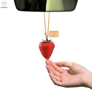 Móc khóa trái cây 3D hình dâu tây thực tế, móc khóa ô tô, túi đa năng, mặt dây chuyền, quà tặng trang trí