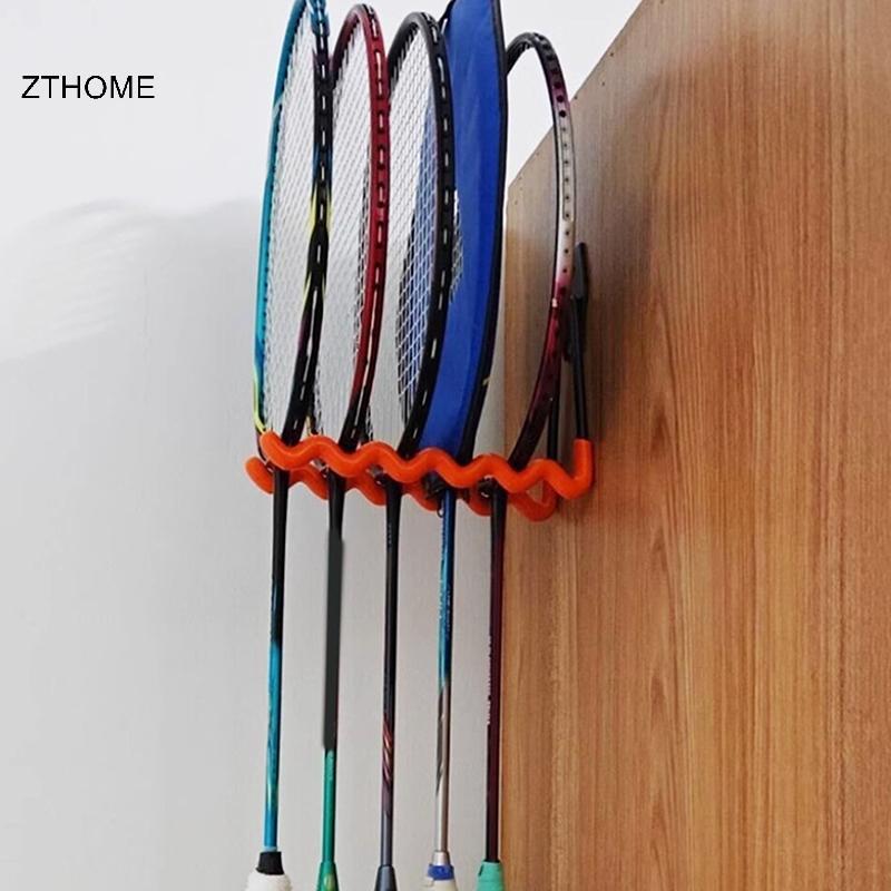 ZTHOME Treo Tường Raet Giá Đỡ Tennis Raet Giá Đỡ Cầu Lông Raet Giá Đỡ Sóng Tường Móc Lưu Trữ Giữ Nhiều Vợt Ra HOT