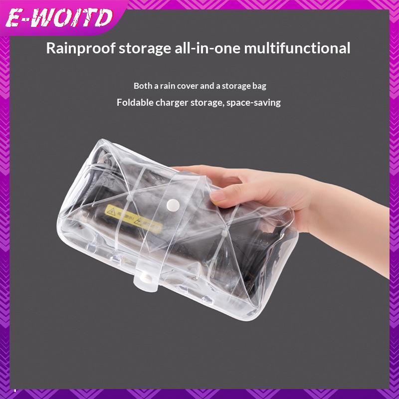 E-WOITD Điện Xe Máy Sạc Áo Mưa Bao Da Túi Sạc Ô Tô Điện PVC Túi Chống Thấm Nước Cắm Ngoài Trời Đa Năng Chống Bụi Hộp Bảo Vệ E-WOITD