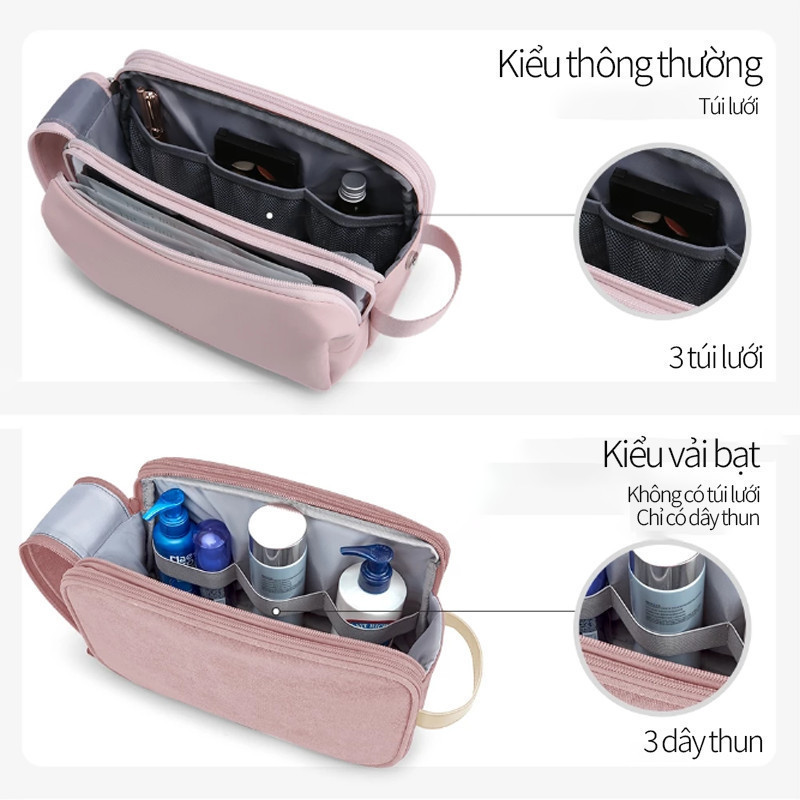 Túi đựng mỹ phẩm & đồ vệ sinh cá nhân chống nước, dung tích lớn nhẹ, phụ kiện du lịch & ký túc xá tiện dụng