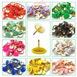 ITRUMPET 100 Cái Tacks, Bảng thông báo vẽ bản tin Chân đẩy tròn, Đồ dùng văn phòng Màu kim loại Đầu tròn Tacks Point Cork Board Tacks