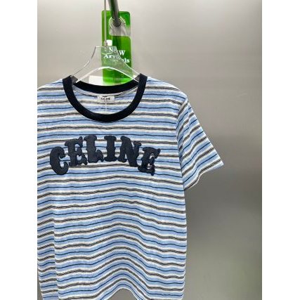Áo thun sọc cổ tròn ngắn tay mới dành cho nữ