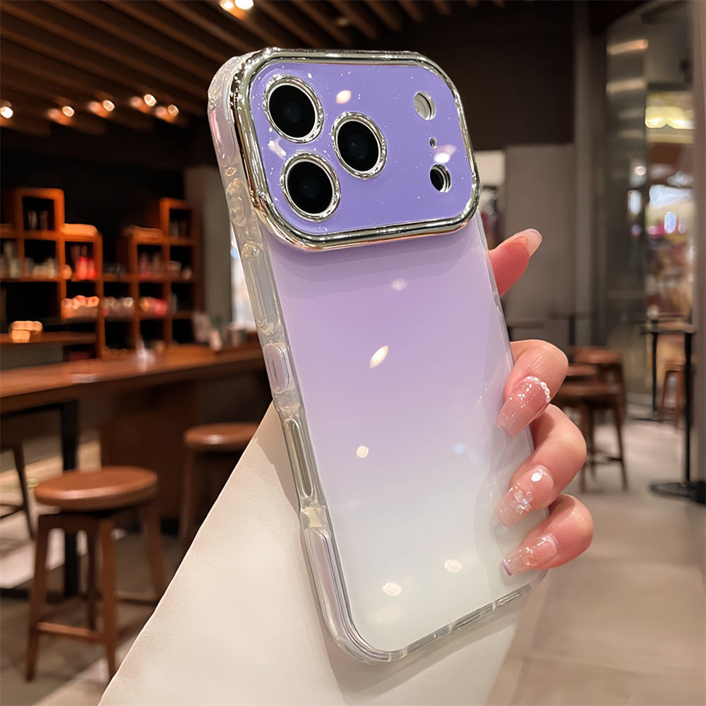 Ốp điện thoại lấp lánh gradient màu cho IPhone 17 Pro Max 13 14 15 16 pro max Vỏ bảo vệ điện thoại màu chống rơi Vỏ silicon mềm Ốp lưng trong suốt