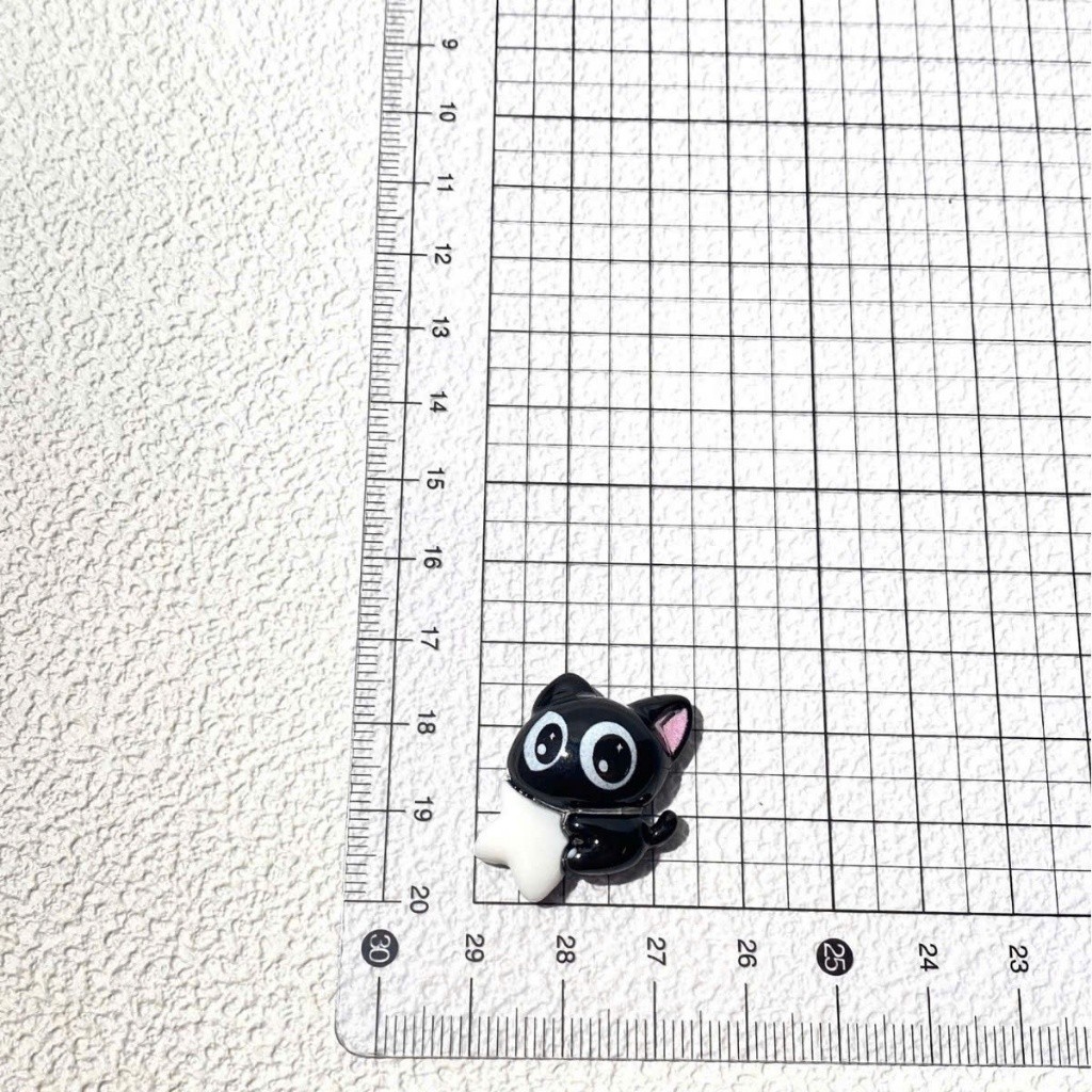 Set Charm Mèo Đen Mắt To Long Lanh Cute Hoạt Hình Trang Trí Dép