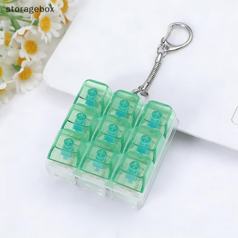 [Hộp lưu trữ] 9 phím Bàn phím cơ Máy kiểm tra trục Bàn phím ngón tay Đồ chơi chìa khóa Giảm căng thẳng Fidget Nút Đồ chơi Keycap Móc khóa Quà tặng Đẹp