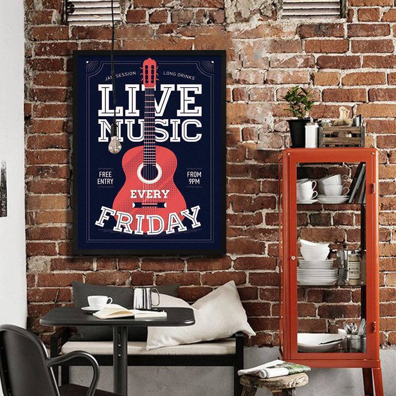 Elvis Presley Âm Nhạc Guitar Poster Canvas Nghệ Thuật Treo Tường Trang Trí Sáng Tạo Cho KTV Bar Music Studio Không Có Khung