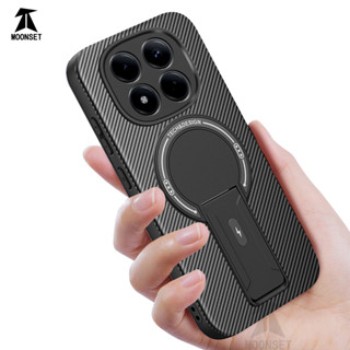 Dành Cho Redmi Note 14 Pro / 15 Pro Plus 4G / 5G Ốp điện thoại Sợi Carbon Kết Cấu Mặt Sau Cứng Từ Tính Có Chân Đế Mềm TPU Cạnh Chống Sốc Mỏng