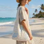 Túi đeo vai dệt THEGIRL8B, Túi Tote móc Conch thêu, Dung tích lớn thông thường Túi xách dệt kim Polyester phong cách Hàn Quốc lưu trữ