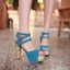 VNMZGG34-39 Kích Thước Lớn Siêu Cao Chống Thấm Nước Miệng Cá Gợi Cảm Đính Kim Sa Lấp Lánh Cao Gót Sandal Bên Rỗng Dây Đôi Thanh Lịch Tiệc Tiệc