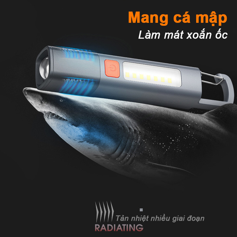 Đèn Pin LED Cầm Tay Siêu Sáng – Đèn Cắm Trại Chống Nước 3 Chế Độ, Dung Lượng Lớn, Tiện Dụng Khi Du Lịch