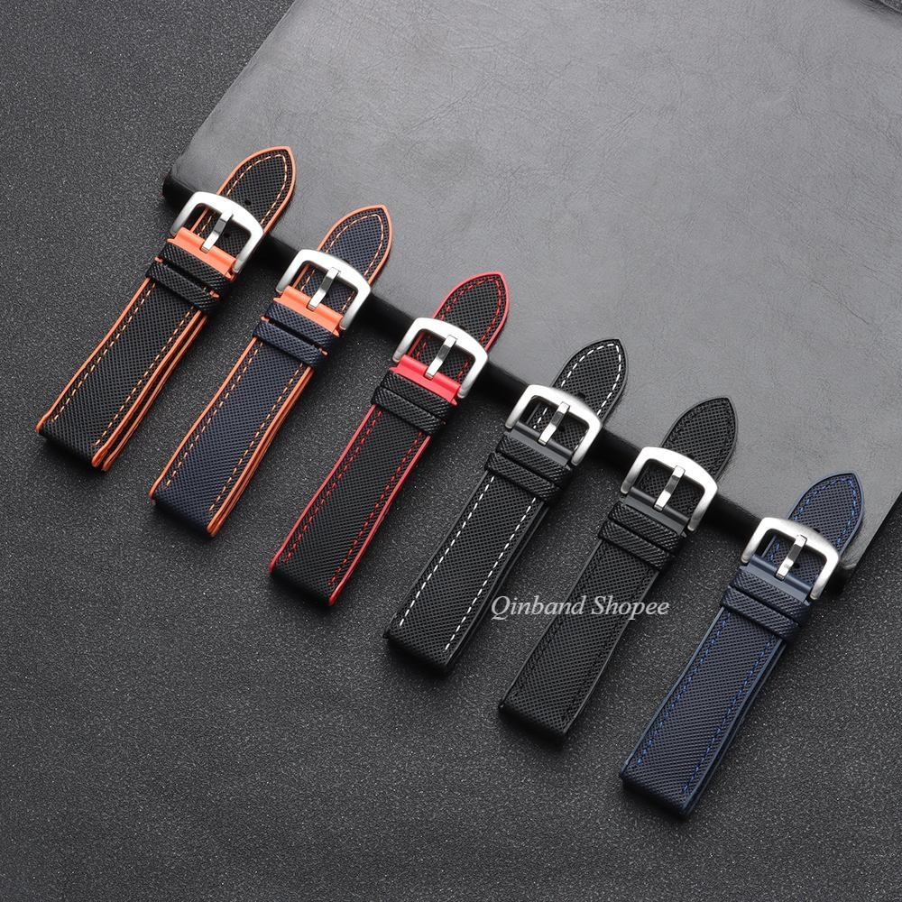 18 / 20 / 21 / 22mm Dây Đồng Hồ Silicon Cao Su TPU Cho SEIKO 5 Diver Lặn Thể Thao Vải Nylon Dây Đeo Đồng Hồ Vòng Tay Cho Nam Nữ