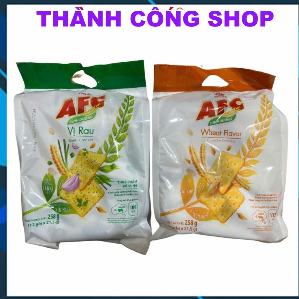 (SALE LỚN ) Túi bánh AFC đủ vị 258g,Túi bánh quy dinh dưỡng AFC 258g đủ ...
