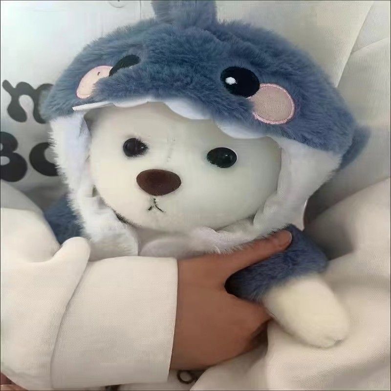 Gấu Bông Hóa Trang Cá Mập Siêu Dễ Thương,Búp Bê Nhồi Bông Sáng,Quà Tặng Sinh Nhật Bạn Gái, Bạn Thân