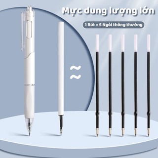 Bút gel bấm đen chất lượng - Set 10 bút bi ngòi 0.5mm nhỏ gọn, kiểu dáng hiện đại và rất được học sinh yêu thích