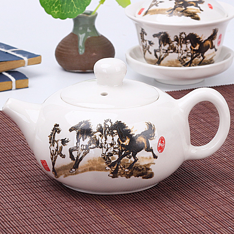 Ngọc Sứ Ấm Trà Ấm Trà Bộ Hộ Gia Đình Gốm Đơn Ấm Siêu Tốc Lớn Nhanh Trà Đen Làm Tàu X58S