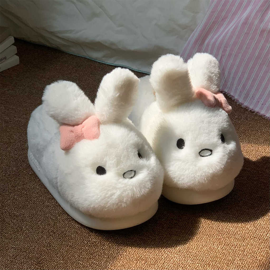 XIXITIAO Dép Cotton Dễ Thương Thỏ Ngọt Ngào Nữ Mùa Đông Thời Trang Phòng Ngủ Nhà