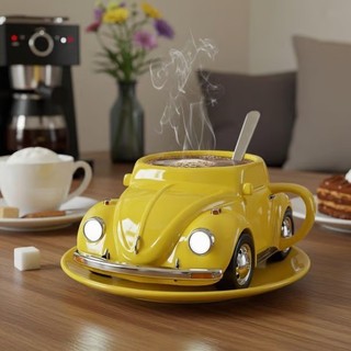 Cốc cà phê Volkswagen Beetle cổ điển - Cốc phong cách ô tô nhiều màu để trang trí máy tính để bàn