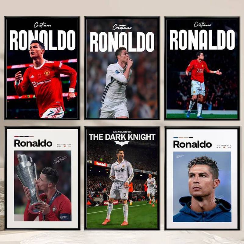 Tranh vải trang trí Cristiano Ronaldo, Poster bóng đá, Nghệ thuật hiện đại, Trang trí cho quán bar và phòng khách