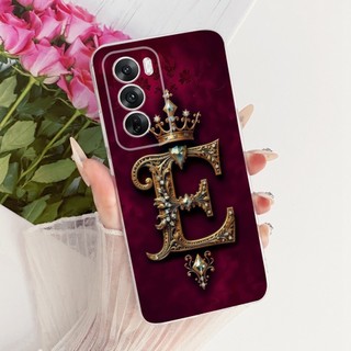 Dành Cho Oppo Reno 12 5G Ốp Lưng CPH2625 Chữ Cái Ban Đầu Thời Trang Vương Miện Mềm Silicon Mỏng Bảo Vệ Cho Reno12 Pro CPH2629 Vỏ