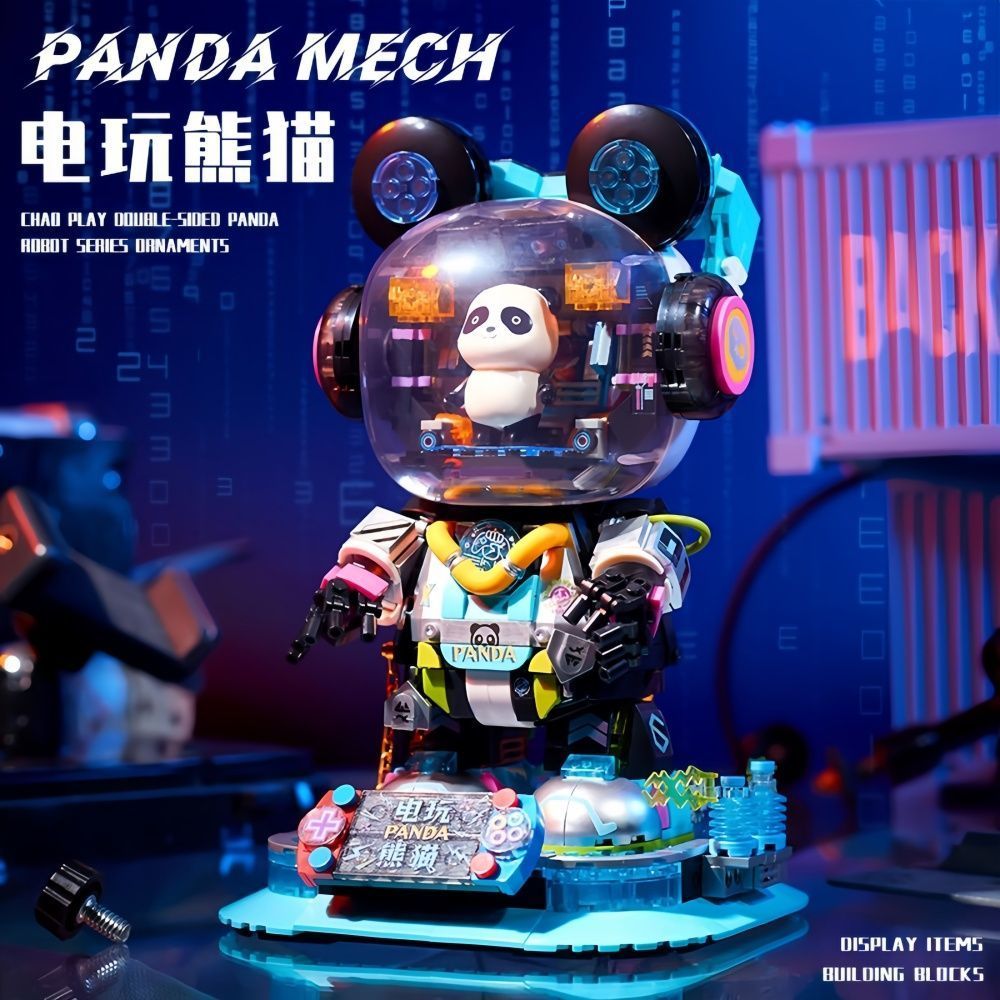 Trò Chơi Điện Tử Dạ Quang Gấu Trúc Khối Xây Dựng Hợp Thời Trang Chơi Đồ Chơi Trẻ Em Đồ Trang Trí Bé Trai Bé Gái Quà Tặng Đồ Trang Trí