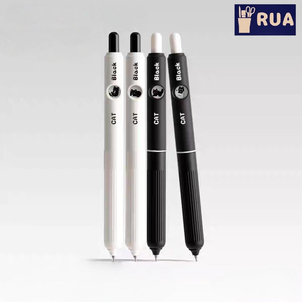 RUA 4 Bút Gel Họa Tiết 0.5 Mm Qui-Dry Ink-Smooth Viết Bút Có Thể Thu Vào Trường Văn Phòng Phẩm Quà Tặng Sinh Nhật Mới