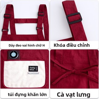 Tạp Dề Chống Thấm Nước Dễ Thương Cafe Dịch Vụ Làm Móng Tay Nấu Ăn Nhà Bếp Tạp Dề Ngắn Chuyên Dụng Có Thể Điều Chỉnh Có Túi