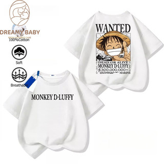 COD✅ (Hồ Chí Minh)DREAMY BABYÁo thun One Piece cho trẻ em   Cổ tròn 100% cotton thoáng mát đáng yêu anime Mẫu mới 2025