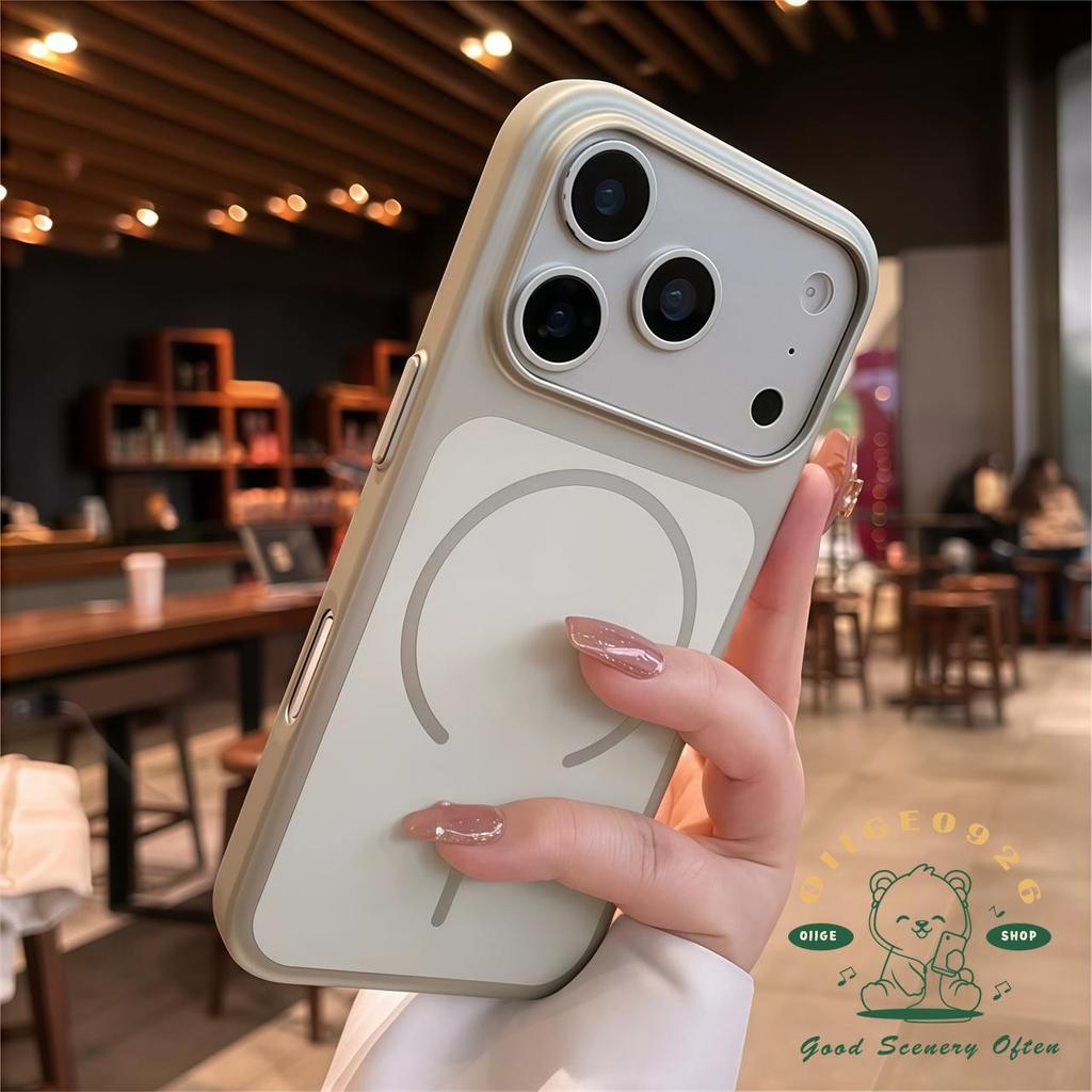 【 Ốp lưng iPhone17 】 Vỏ điện thoại từ tính siêu mỏng dạng lỏng màu cam iphone 17 Pro Max 16 15 14 13 12 cho vỏ iPhone Vỏ cứng PC chống sốc