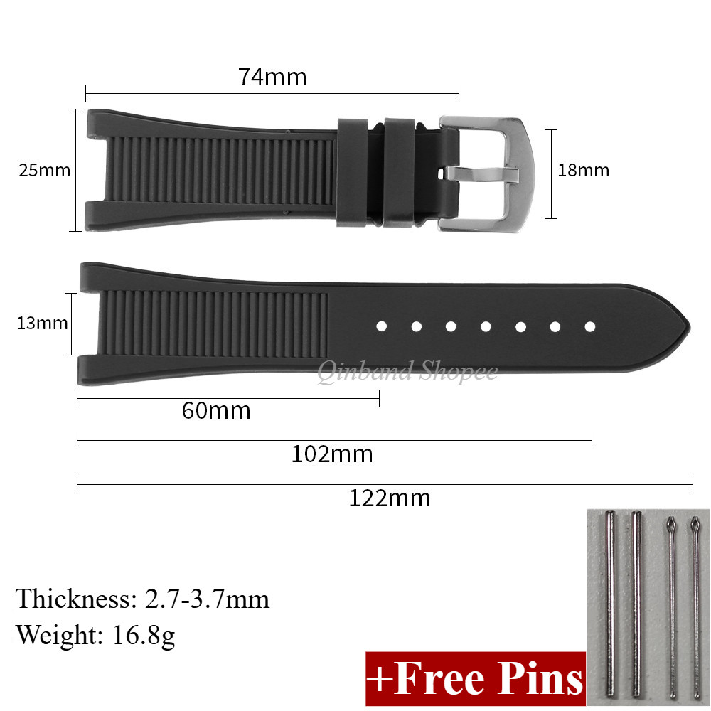 Dây đeo đồng hồ cao su silicon cho Patek Nautilus 55711 5712 5726 5980 Dây đeo đồng hồ bằng nhựa 25x13mm Dây đeo đồng hồ dành cho nam nữ
