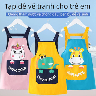Trẻ Em Tạp Dề Tranh Quần Áo Bé Gái Ăn Yếm Bé Trai Chống Thấm Nước Ngược Mặc Bẩn Mẫu Giáo Nghệ Thuật Tranh Quần Áo